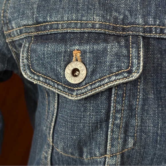 BAPE sz XS Blue Denim Dress 3/4 Sleeve Bapesta Pocket Made in Japan Button Up - Picture 11 of 15